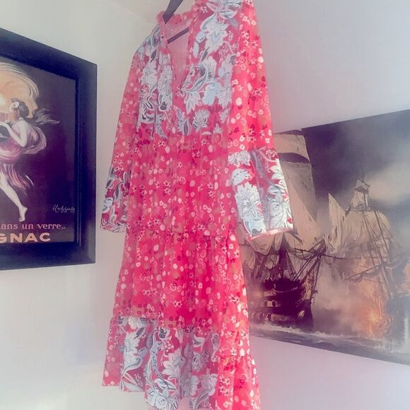 Boho Floral Dress Pink New Size Small - Picture 4 of 9